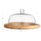 Hello Honey® 16" Round Glass Cloche with Mango Wood Base